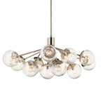 Kichler Lighting 52703PN Polished Nickel Silvarious 48 Inch 12 Light Linear Convertible Chandelier With Clear Crackled Glass In Polished Nickel Image 4