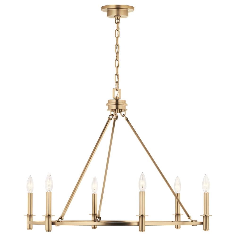 Kichler Lighting Carrick 32.25 Inch 6 Light Chandelier In Champagne Bronze