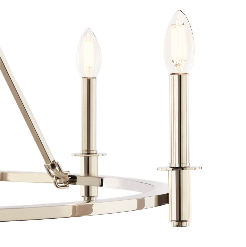 Kichler Lighting 52705PN Polished Nickel Carrick 32.25 Inch 6 Light Chandelier In Polished Nickel Image 5