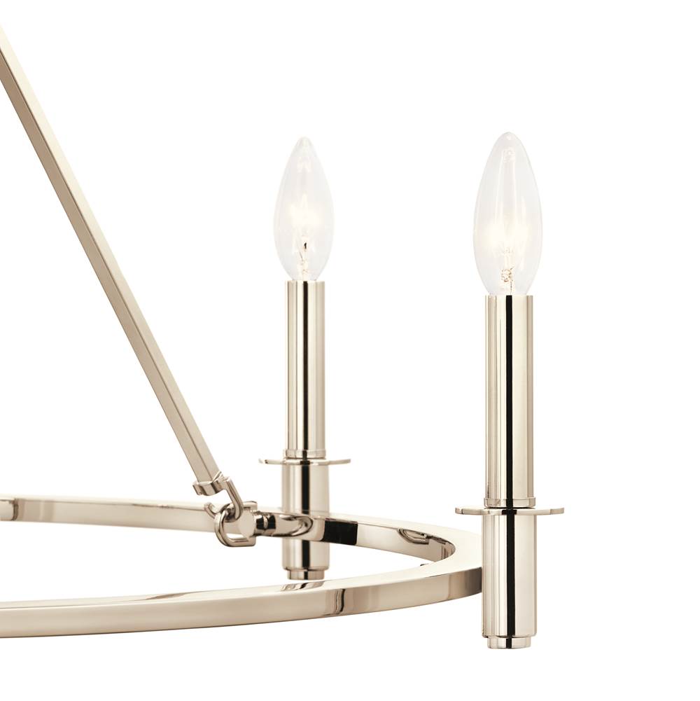 Kichler Lighting 52705PN Polished Nickel Carrick 32.25 Inch 6 Light Chandelier In Polished Nickel Image 4