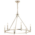 Kichler Lighting 52705PN Polished Nickel Carrick 32.25 Inch 6 Light Chandelier In Polished Nickel Image 1