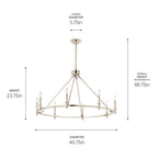 Kichler Lighting 52706PN Polished Nickel Carrick 40.75 Inch 8 Light Chandelier In Polished Nickel Image 2