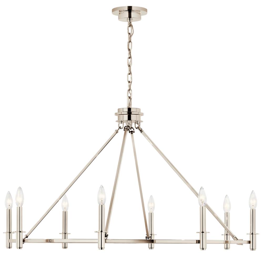 Kichler Lighting Carrick 40.75 Inch 8 Light Chandelier In Polished Nickel