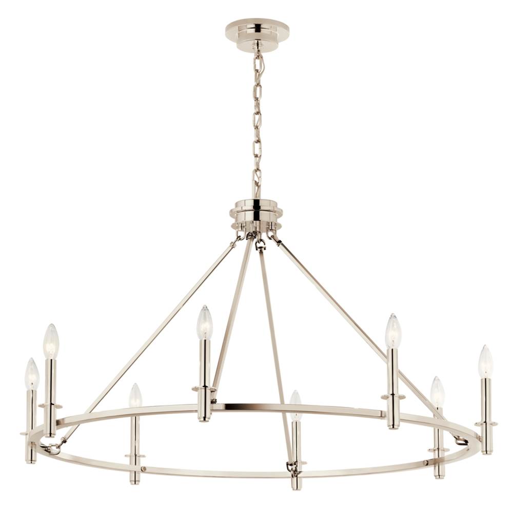 Kichler Lighting 52706PN Polished Nickel Carrick 40.75 Inch 8 Light Chandelier In Polished Nickel Image 1