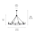 Kichler Lighting 52707BK Black Carrick 54.25 Inch 10 Light Chandelier In Black Image 2