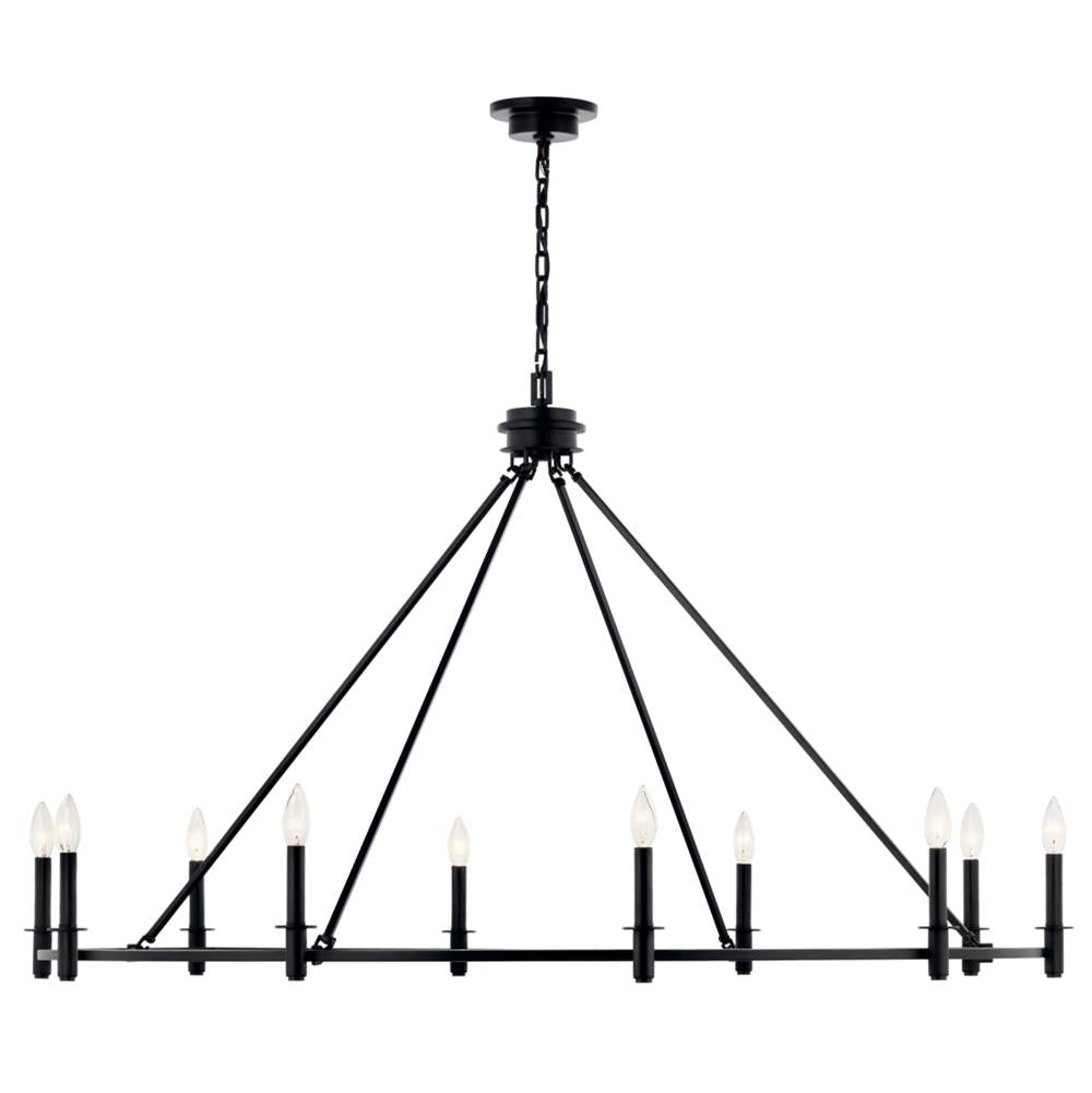 Kichler Lighting Carrick 54.25 Inch 10 Light Chandelier In Black