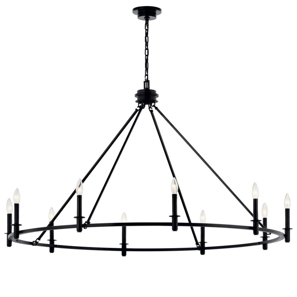 Kichler Lighting 52707BK Black Carrick 54.25 Inch 10 Light Chandelier In Black Image 1