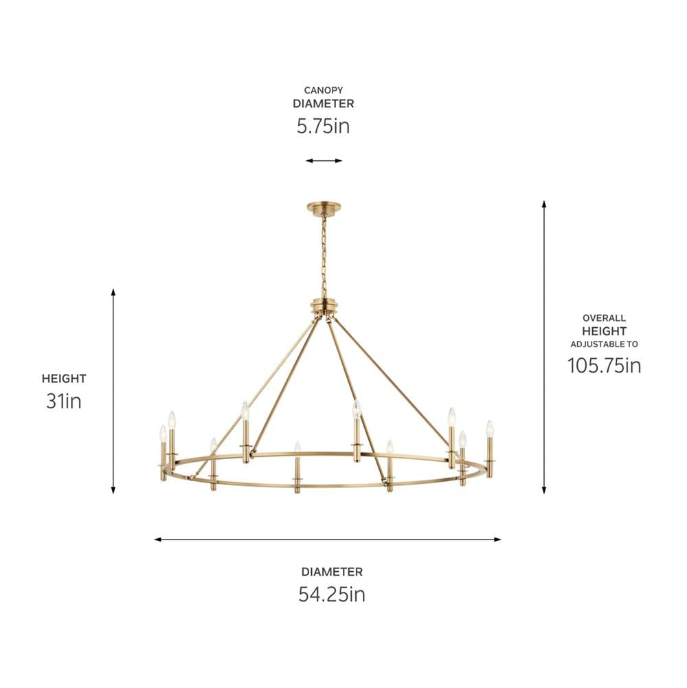 Kichler Lighting 52707CPZ Champagne Bronze Carrick 54.25 Inch 10 Light Chandelier In Champagne Bronze Image 2