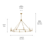 Kichler Lighting 52707CPZ Champagne Bronze Carrick 54.25 Inch 10 Light Chandelier In Champagne Bronze Image 2