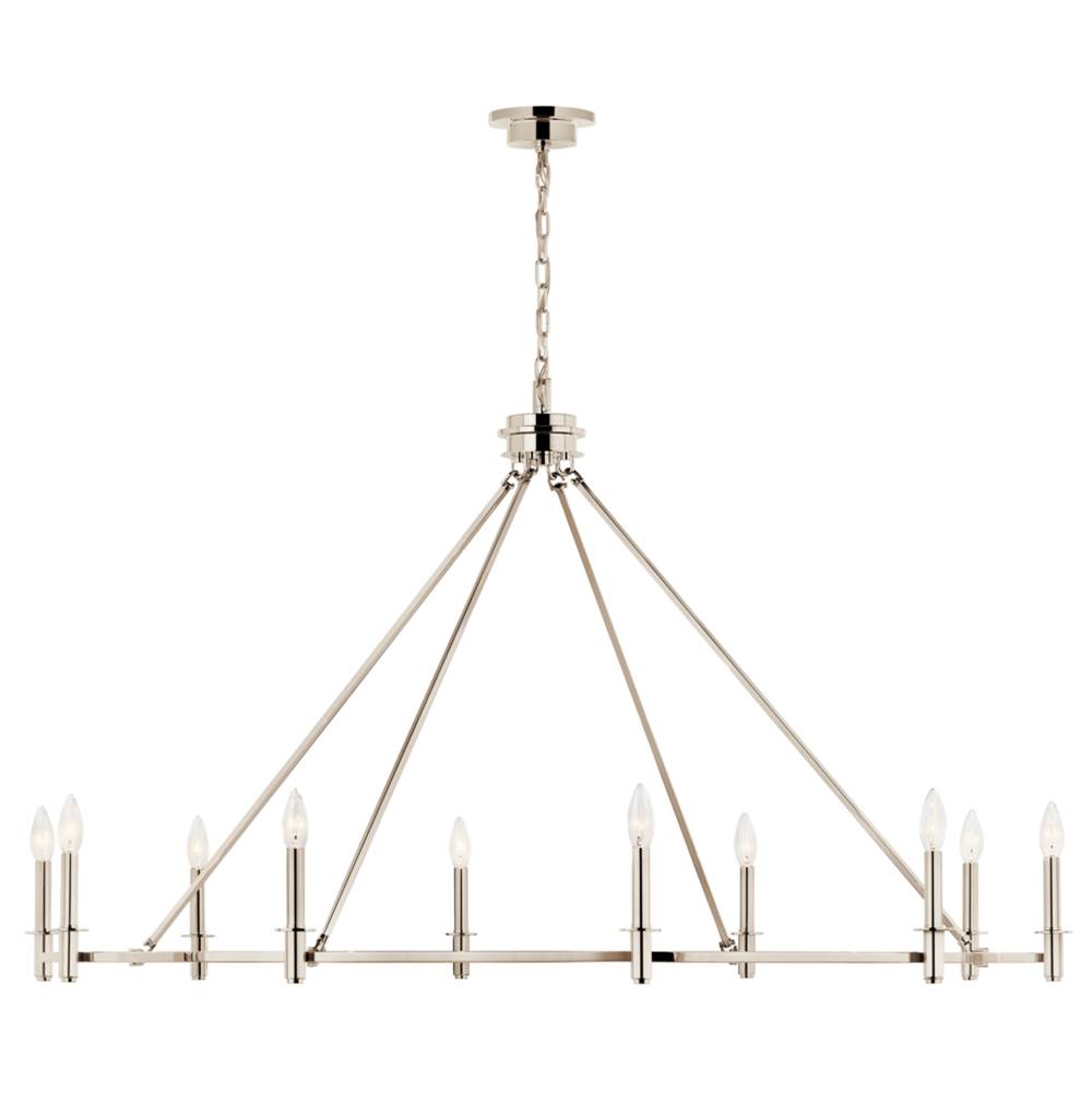 Kichler Lighting Carrick 54.25 Inch 10 Light Chandelier In Polished Nickel
