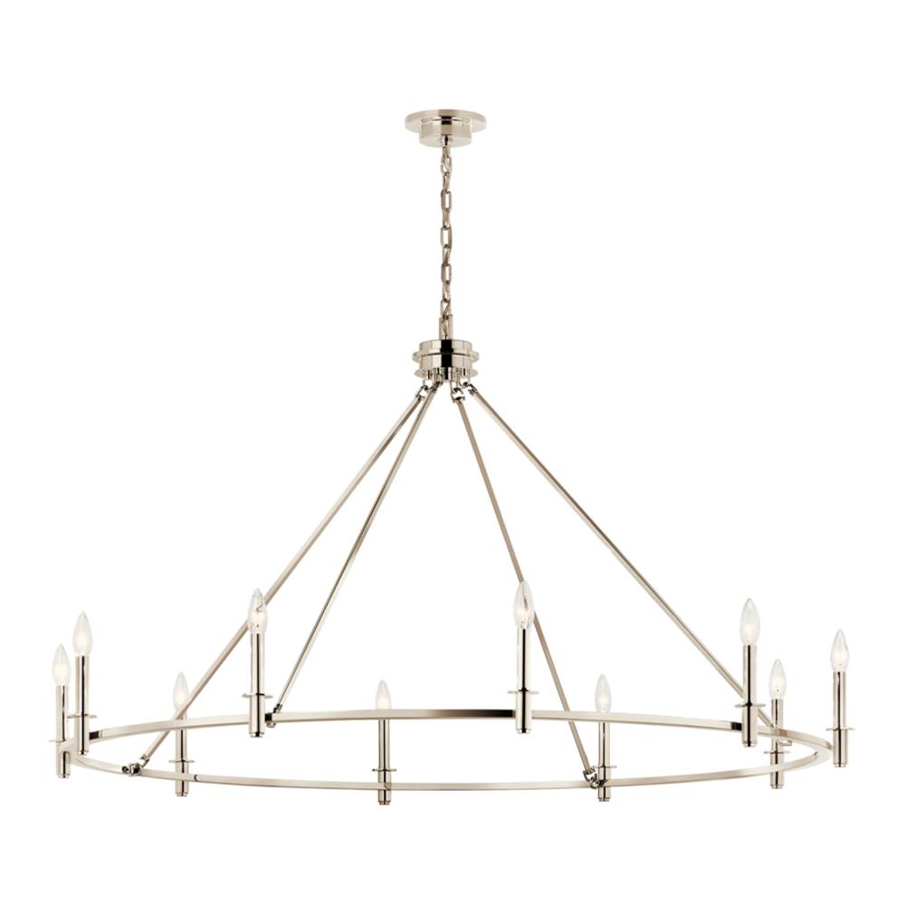 Kichler Lighting 52707PN Polished Nickel Carrick 54.25 Inch 10 Light Chandelier In Polished Nickel Image 1
