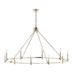 Kichler Lighting 52707PN Polished Nickel Carrick 54.25 Inch 10 Light Chandelier In Polished Nickel Image 1