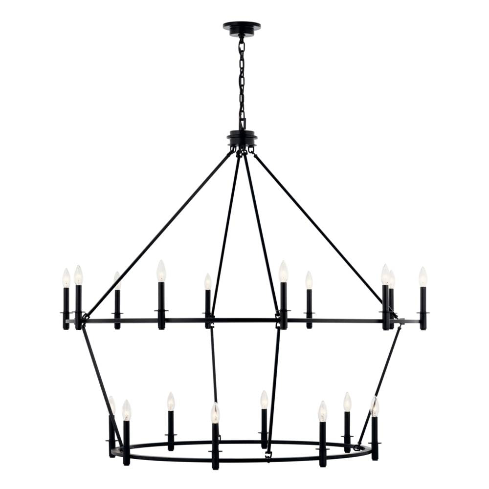 Kichler Lighting Carrick 54.25 Inch 18 Light 2-tier Chandelier In Black