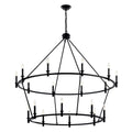 Kichler Lighting 52708BK Black Carrick 54.25 Inch 18 Light 2-tier Chandelier In Black Image 1