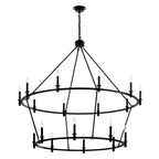 Kichler Lighting 52708BK Black Carrick 54.25 Inch 18 Light 2-tier Chandelier In Black Image 1