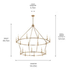 Kichler Lighting 52708CPZ Champagne Bronze Carrick 54.25 Inch 18 Light 2-tier Chandelier In Champagne Bronze Image 5