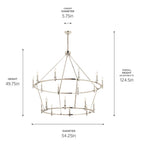 Kichler Lighting 52708PN Polished Nickel Carrick 54.25 Inch 18 Light 2-tier Chandelier In Polished Nickel Image 2