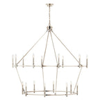 Kichler Lighting Carrick 54.25 Inch 18 Light 2-tier Chandelier In Polished Nickel