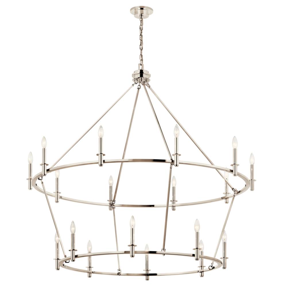 Kichler Lighting 52708PN Polished Nickel Carrick 54.25 Inch 18 Light 2-tier Chandelier In Polished Nickel Image 1