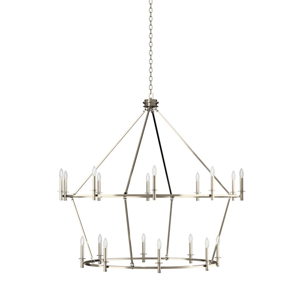 Kichler Lighting 52708PN Polished Nickel Carrick 54.25 Inch 18 Light 2-tier Chandelier In Polished Nickel Image 3