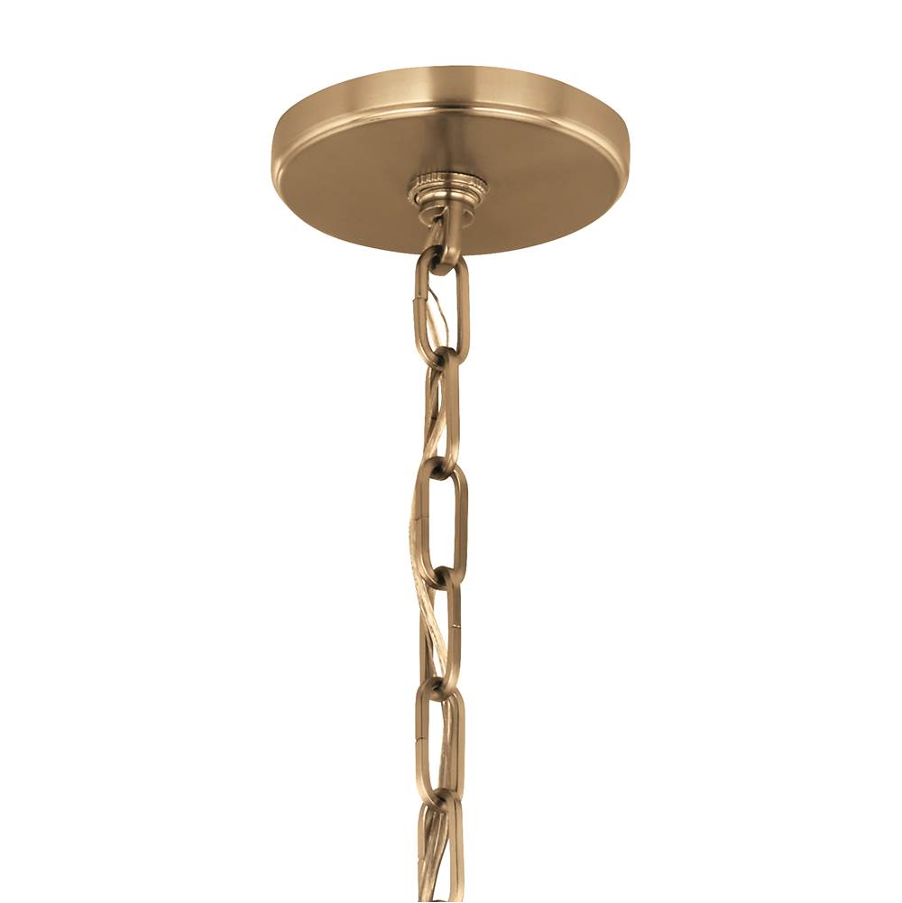 Kichler Lighting Etcher 13 Inch 1 Light Pendant With Etched Painted White Glass Diffuser In Champagne Bronze