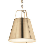 Kichler Lighting 52711CPZ Champagne Bronze Etcher 18 Inch 2 Light Pendant With Etched Painted White Glass Diffuser In Champagne Bronze Image 1