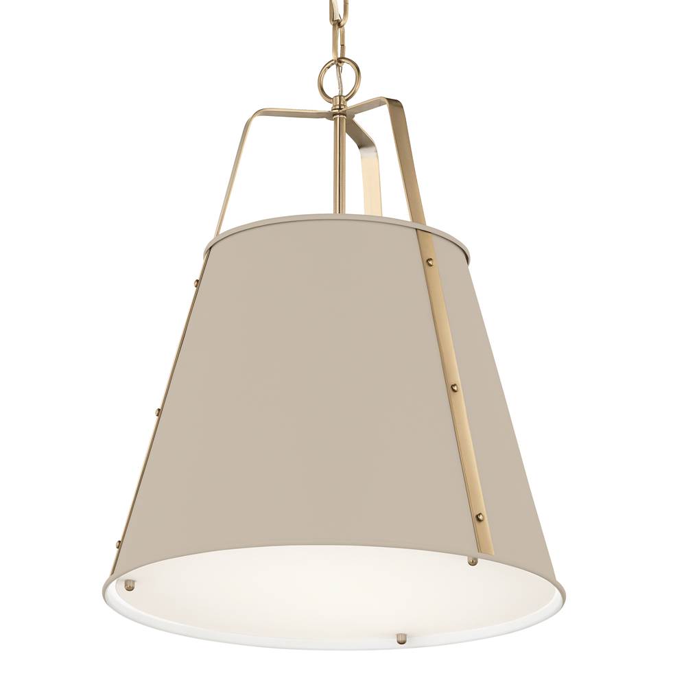 Kichler Lighting 52711GRG Greige Etcher 18 Inch 2 Light Pendant With Satin Etched White Glass Diffuser In Greige And Champagne Bronze Image 6