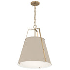 Kichler Lighting 52711GRG Greige Etcher 18 Inch 2 Light Pendant With Satin Etched White Glass Diffuser In Greige And Champagne Bronze Image 1