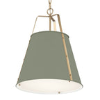 Kichler Lighting 52711HGN  Etcher 18 Inch 2 Light Pendant With Satin Etched White Glass Diffuser In Heritage Green And Champagne Bronze Image 6