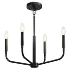 Kichler Lighting 52716BK Black Madden 20 Inch 4 Light Convertible Chandelier In Black Image 2