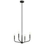Kichler Lighting 52716BK Black Madden 20 Inch 4 Light Convertible Chandelier In Black Image 1