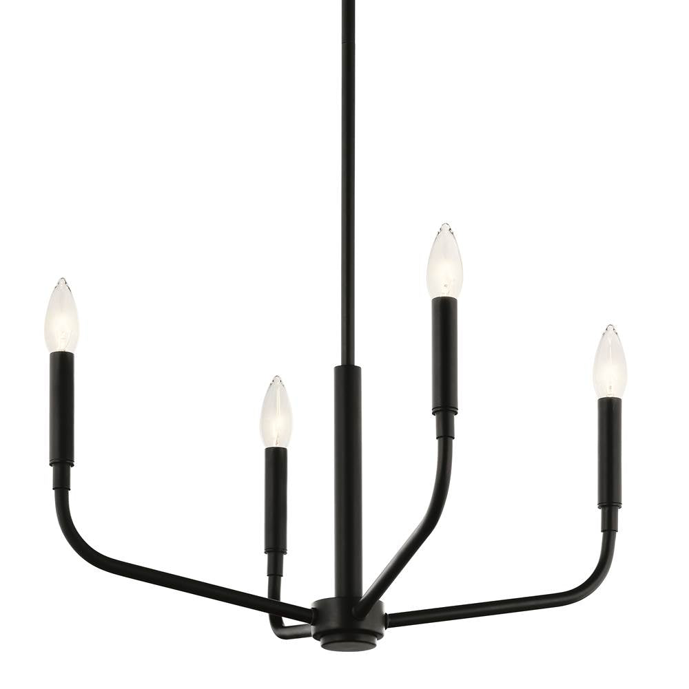 Kichler Lighting 52716BK Black Madden 20 Inch 4 Light Convertible Chandelier In Black Image 5