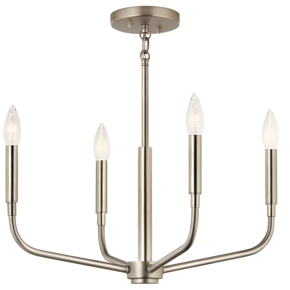 Kichler Lighting 52716NI Brushed Nickel Madden 20 Inch 4 Light Convertible Chandelier In Brushed Nickel Image 7