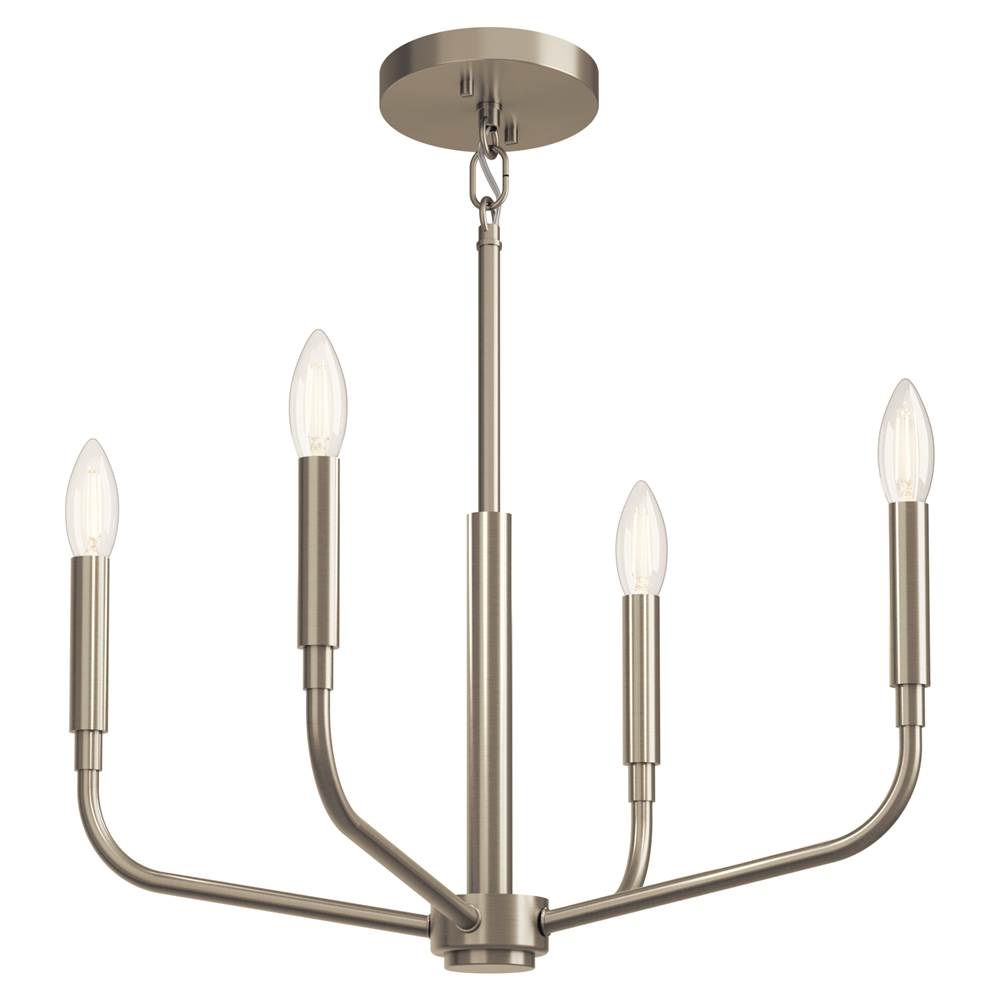 Kichler Lighting 52716NI Brushed Nickel Madden 20 Inch 4 Light Convertible Chandelier In Brushed Nickel Image 4