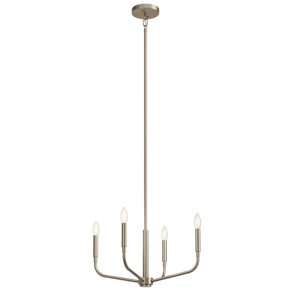 Kichler Lighting 52716NI Brushed Nickel Madden 20 Inch 4 Light Convertible Chandelier In Brushed Nickel Image 1