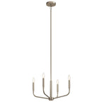 Kichler Lighting 52716NI Brushed Nickel Madden 20 Inch 4 Light Convertible Chandelier In Brushed Nickel Image 1