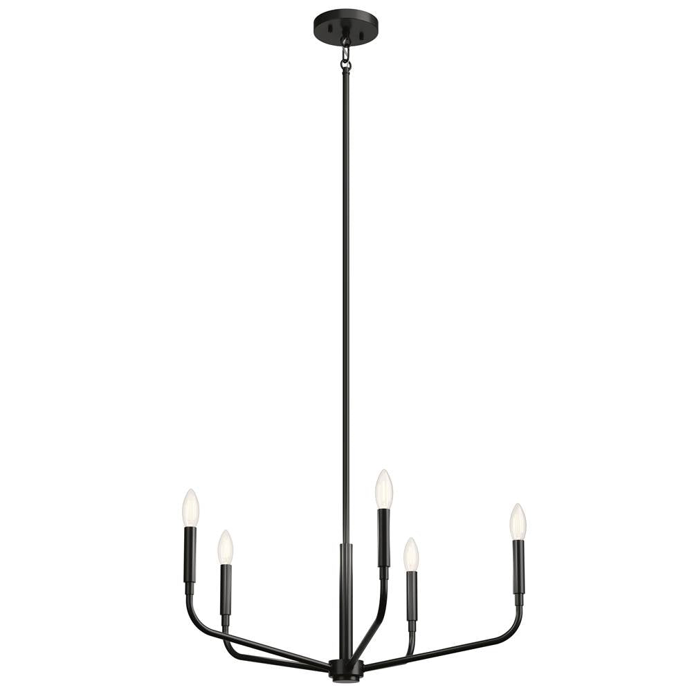 Kichler Lighting 52717BK Black Madden 26 Inch 5 Light Chandelier In Black Image 1