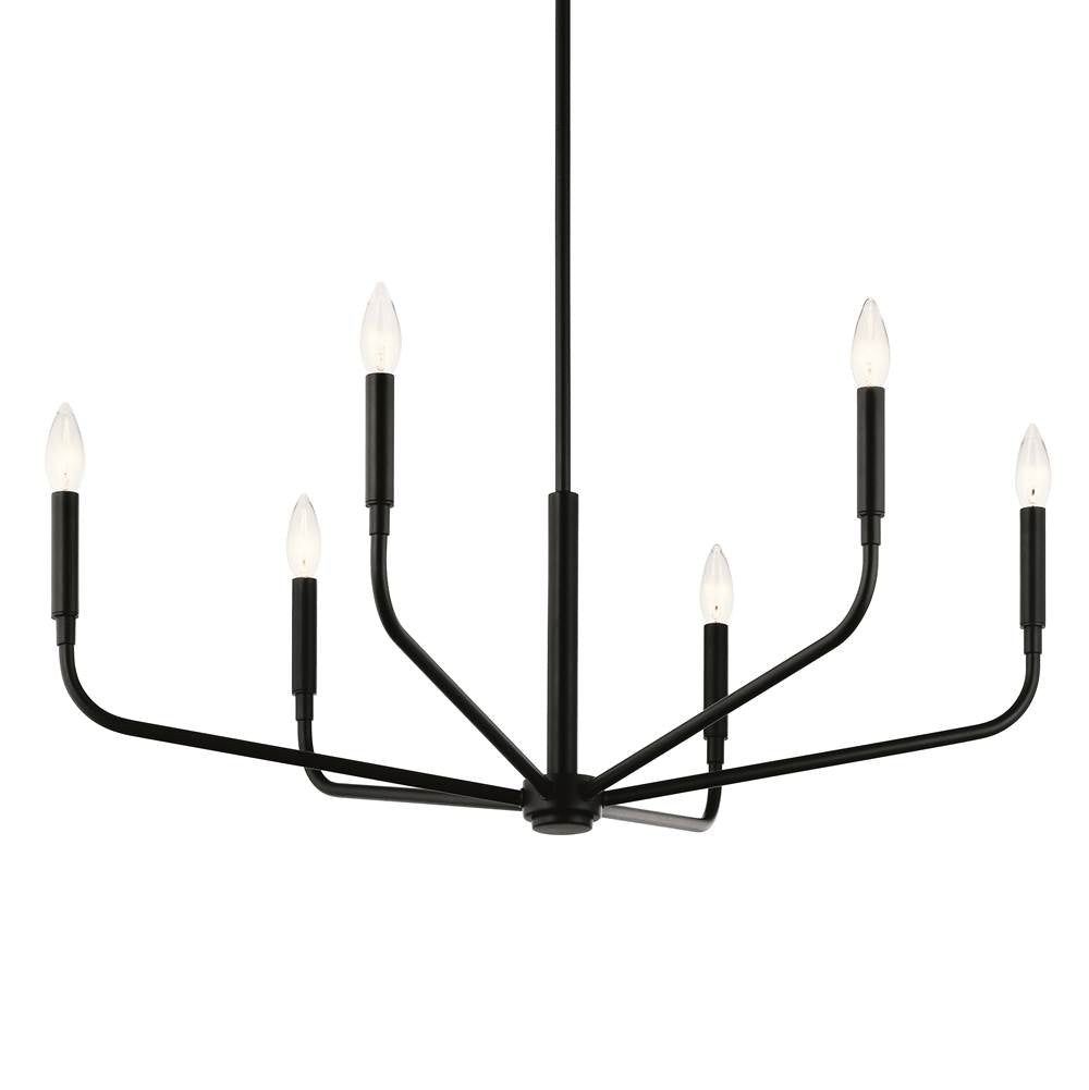 Kichler Lighting 52718BK Black Madden 32 Inch 6 Light Chandelier In Black Image 5