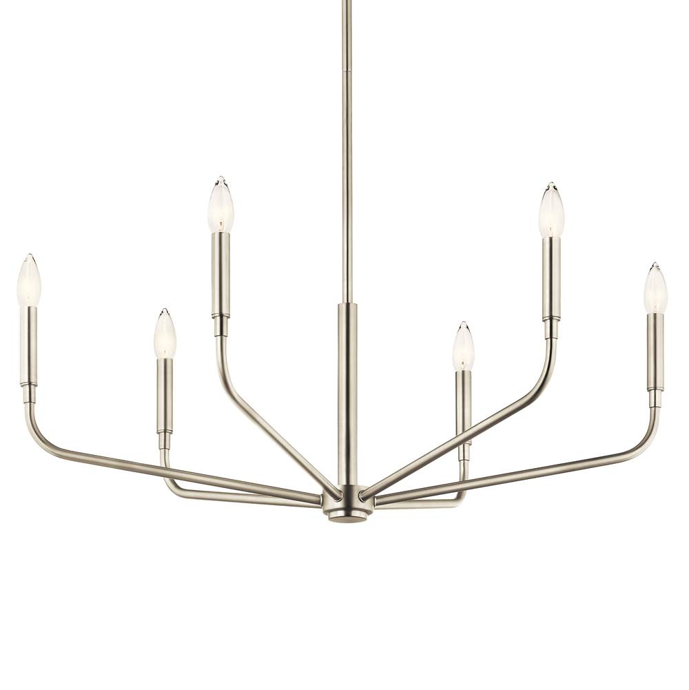 Kichler Lighting 52718NI Brushed Nickel Madden 32 Inch 6 Light Chandelier In Brushed Nickel Image 5