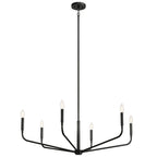 Kichler Lighting 52719BK Black Madden 38 Inch 6 Light Chandelier In Black Image 1
