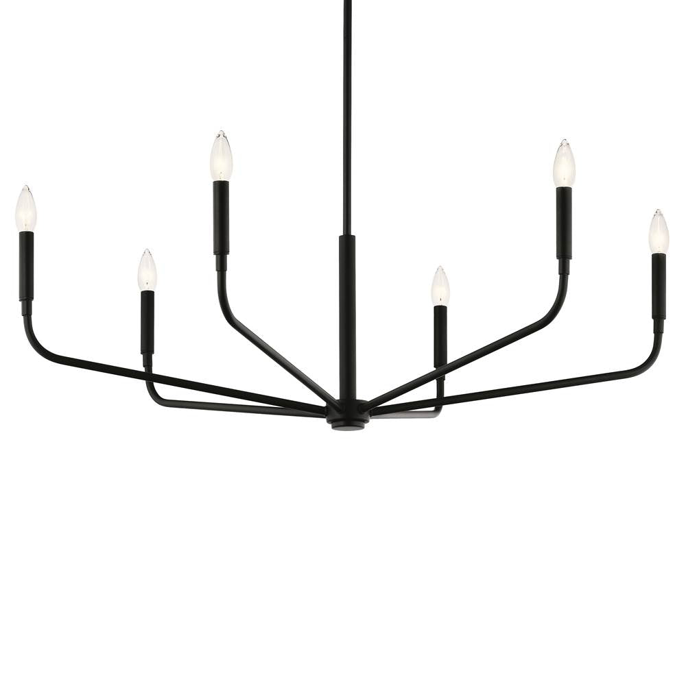 Kichler Lighting 52719BK Black Madden 38 Inch 6 Light Chandelier In Black Image 7