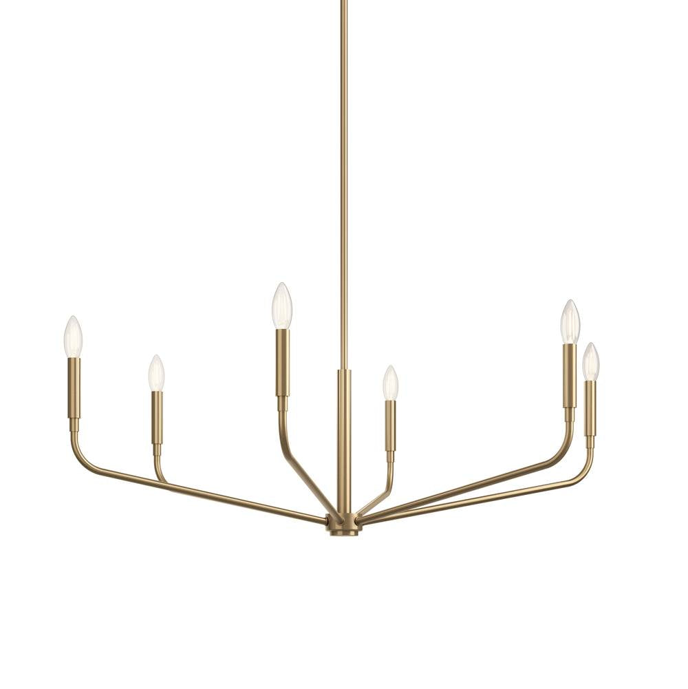 Kichler Lighting 52719CPZ Champagne Bronze Madden 38 Inch 6 Light Chandelier In Champagne Bronze Image 7