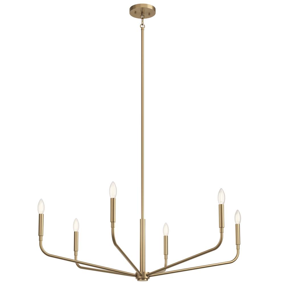 Kichler Lighting 52719CPZ Champagne Bronze Madden 38 Inch 6 Light Chandelier In Champagne Bronze Image 1