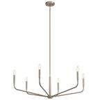 Kichler Lighting 52719NI Brushed Nickel Madden 38 Inch 6 Light Chandelier In Brushed Nickel Image 1