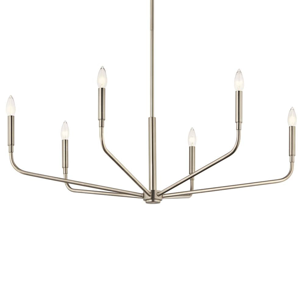 Kichler Lighting 52719NI Brushed Nickel Madden 38 Inch 6 Light Chandelier In Brushed Nickel Image 5
