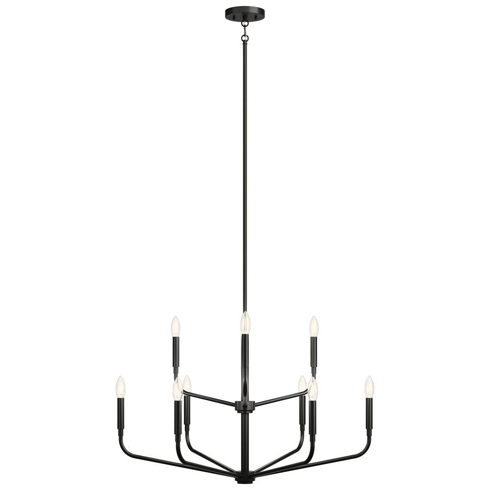 Kichler Lighting Madden 32 Inch 9 Light 2-tier Chandelier In Black