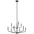 Kichler Lighting 52720BK Black Madden 32 Inch 9 Light 2-tier Chandelier In Black Image 1