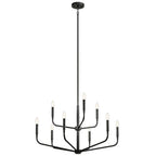 Kichler Lighting 52720BK Black Madden 32 Inch 9 Light 2-tier Chandelier In Black Image 1