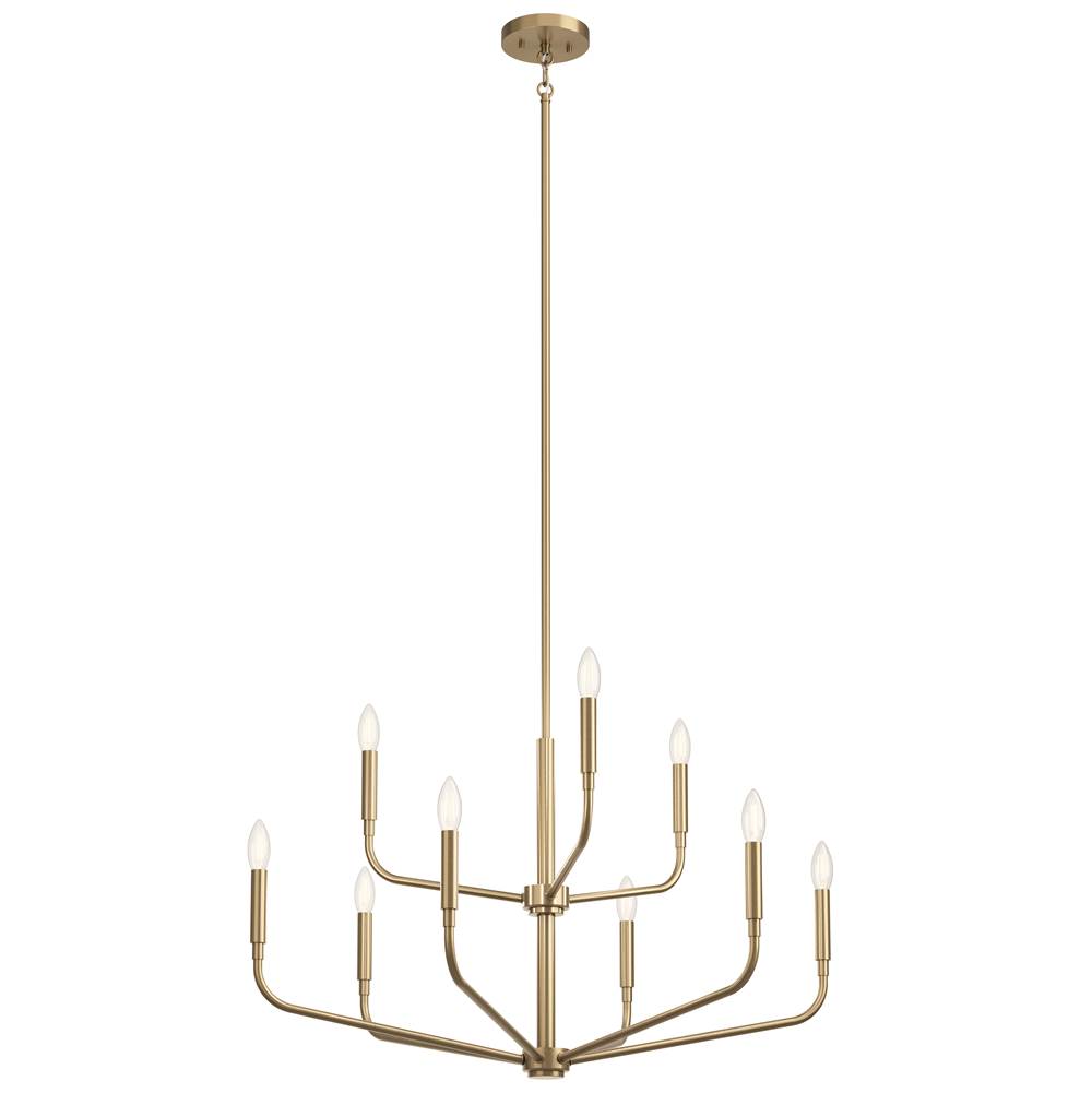 Kichler Lighting 52720CPZ Champagne Bronze Madden 32 Inch 9 Light 2-tier Chandelier In Champagne Bronze Image 1