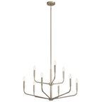 Kichler Lighting 52720NI Brushed Nickel Madden 32 Inch 9 Light 2-tier Chandelier In Brushed Nickel Image 1